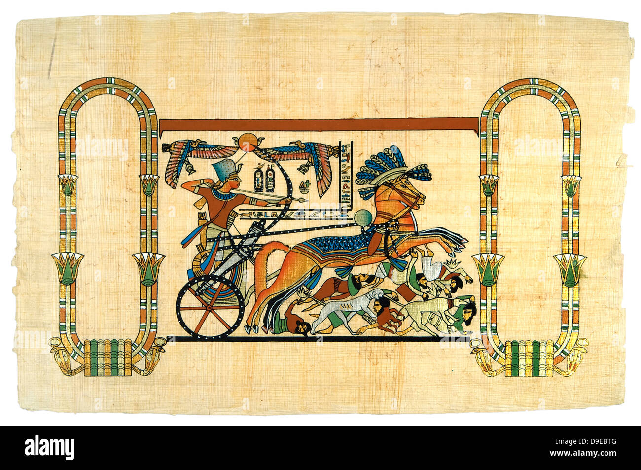 Antica pergamena egiziana lo zoom per vedere l'alto livello di texture di superficie. Foto Stock