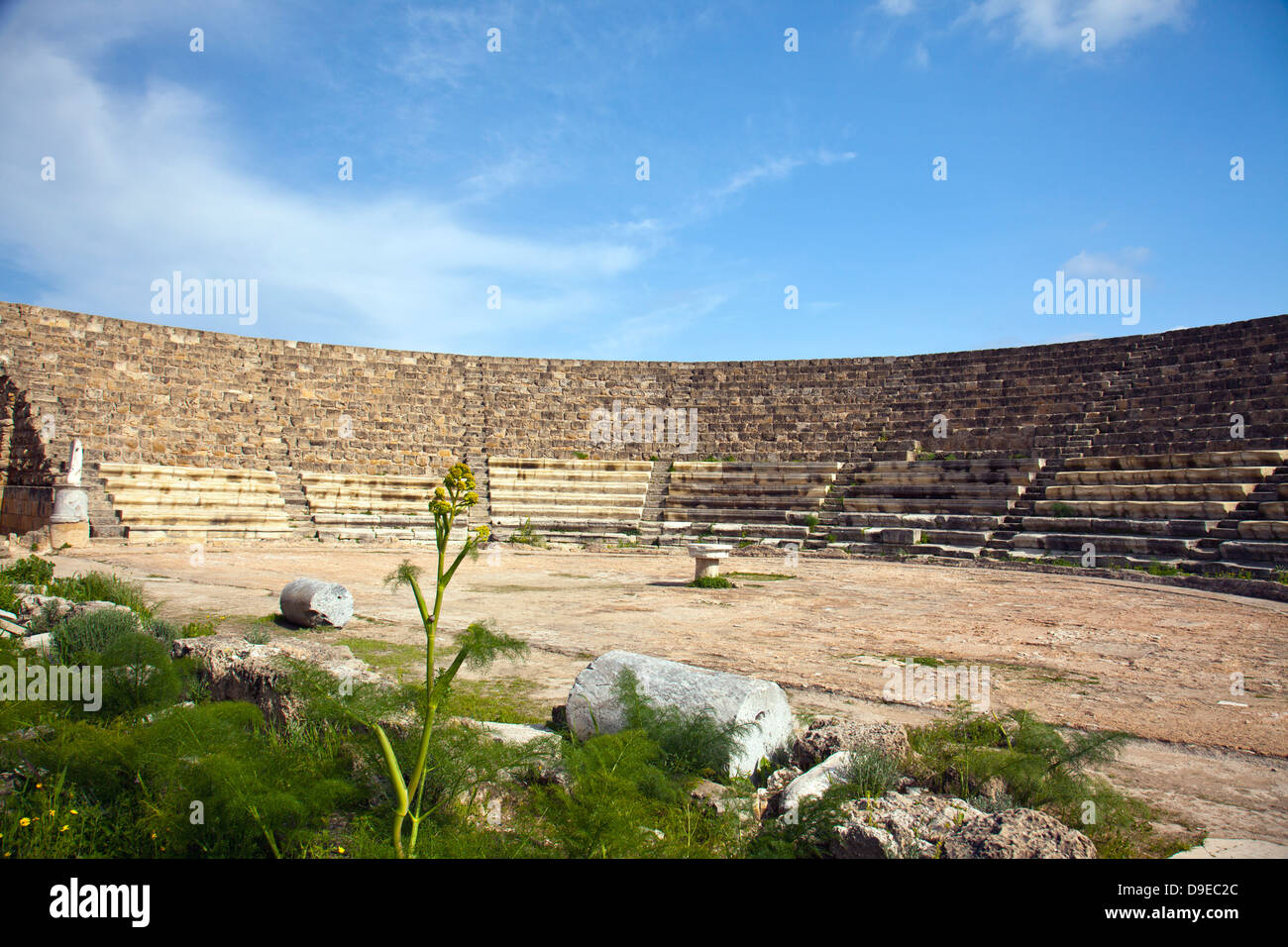 Teatro in sito archeologico romano dei salami a Famagosta, Cipro. Foto Stock