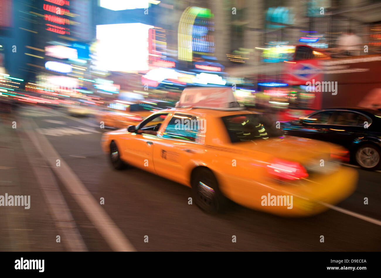 New York City Taxi, Times Square a New York City Foto Stock