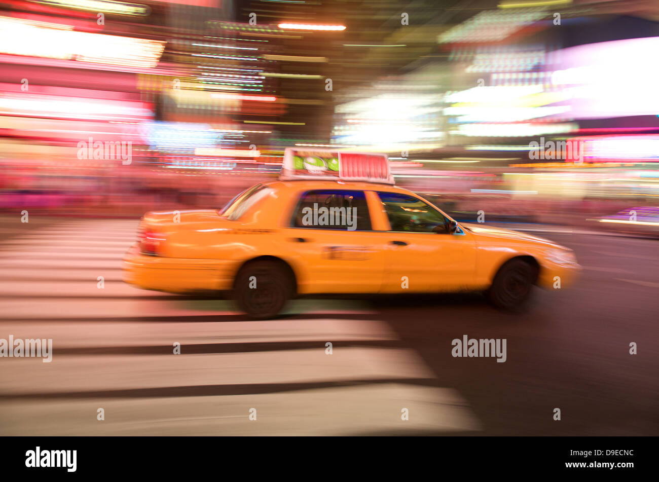 New York City Taxi, Times Square a New York City Foto Stock