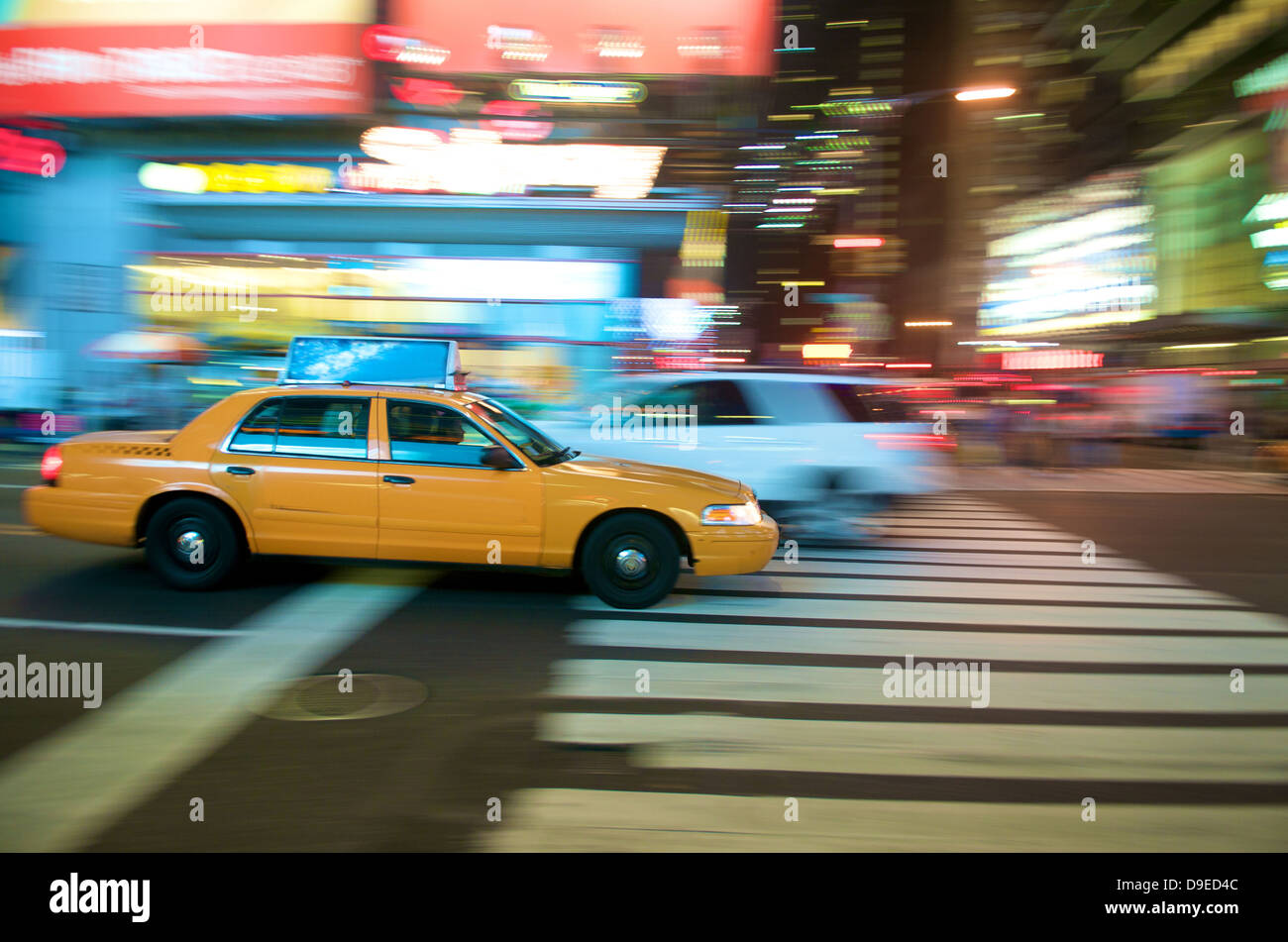 New York City Taxi, Times Square a New York City Foto Stock
