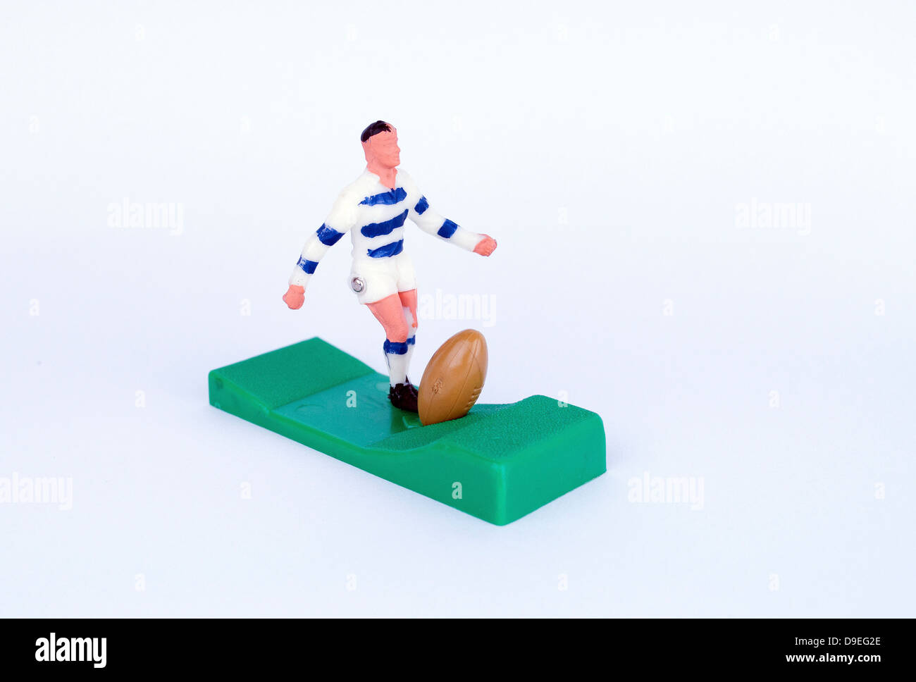 Un Subbuteo® giocatore di rugby goalkicker Foto Stock