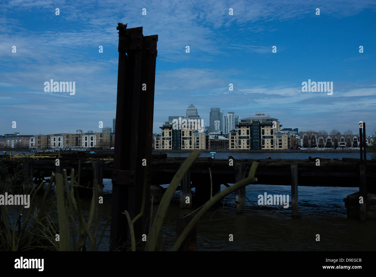 London canary wharf sky cityscape skyline Foto Stock