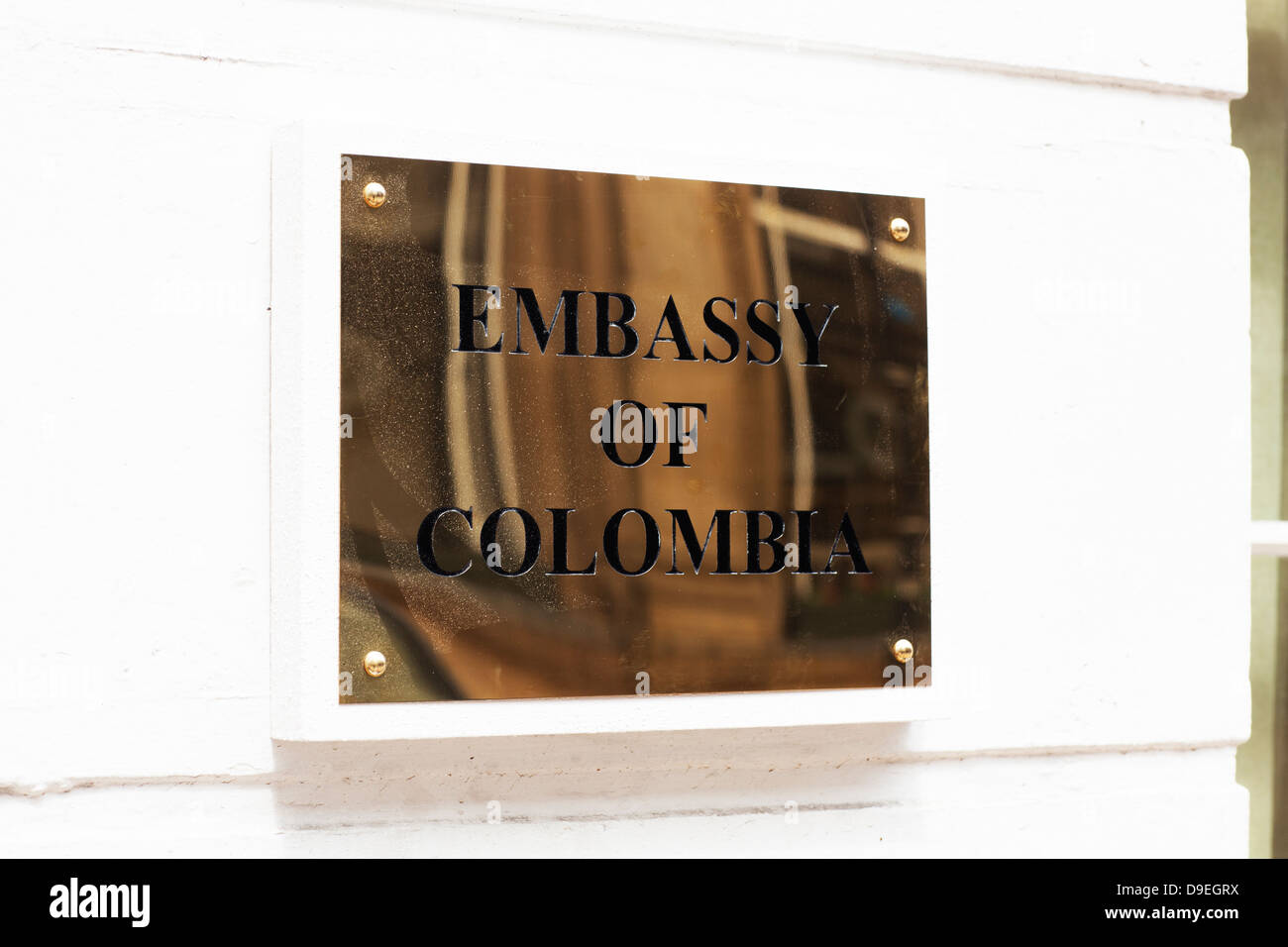 Ambasciata della Colombia il digital signage - REGNO UNITO Foto Stock