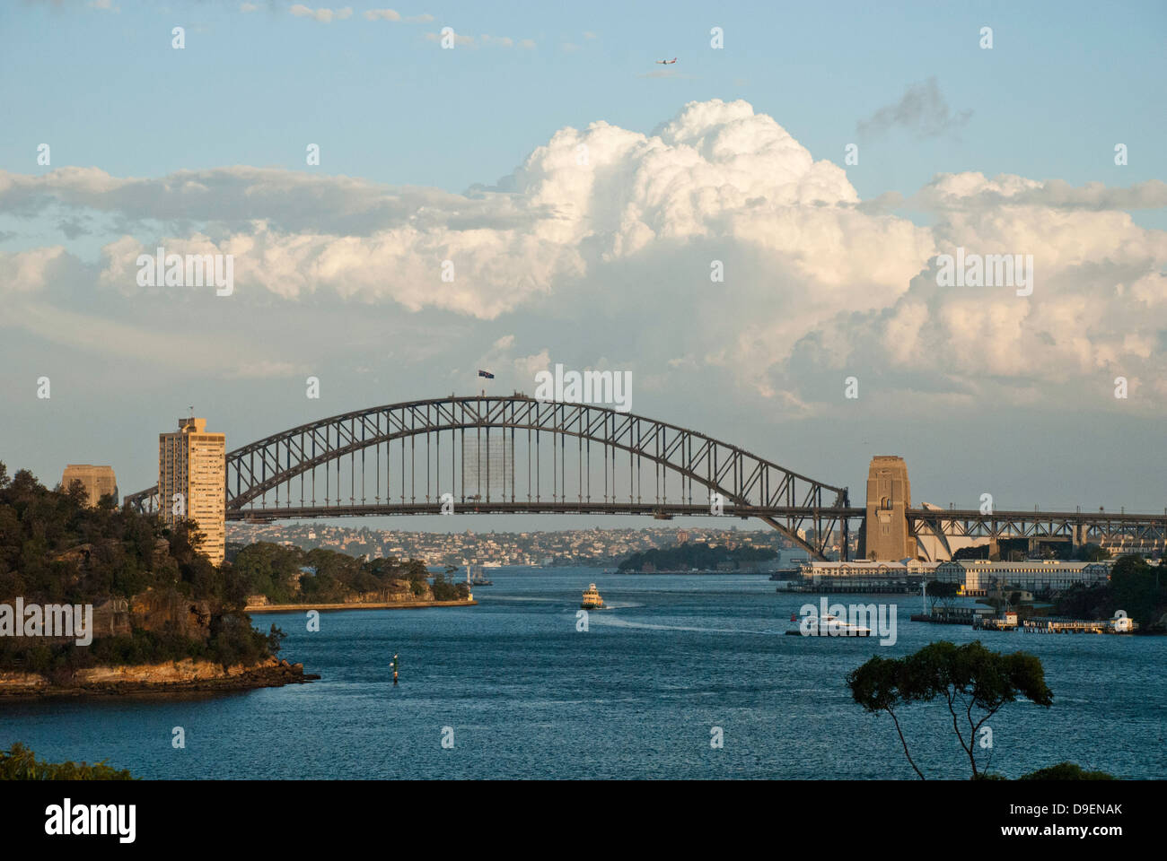 Una vista serale del Ponte del Porto di Sydney. Foto Stock