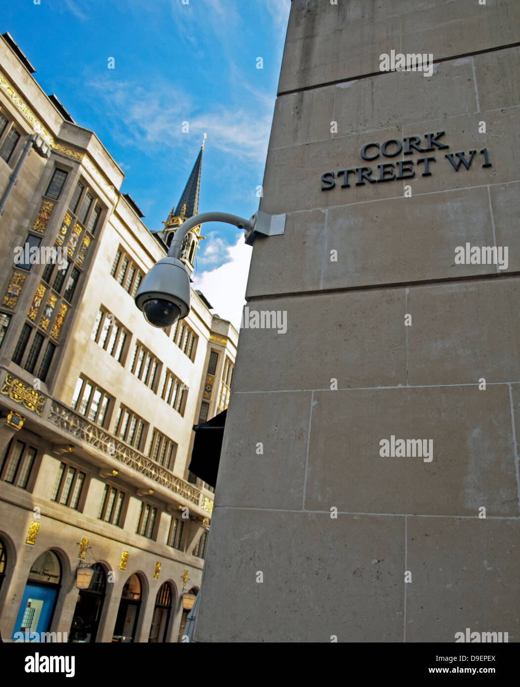 La Atkinson Carillon come visto da Cork Street, Londra solo carillon,Old Bond Street, Mayfair, London, England, Regno Unito Foto Stock