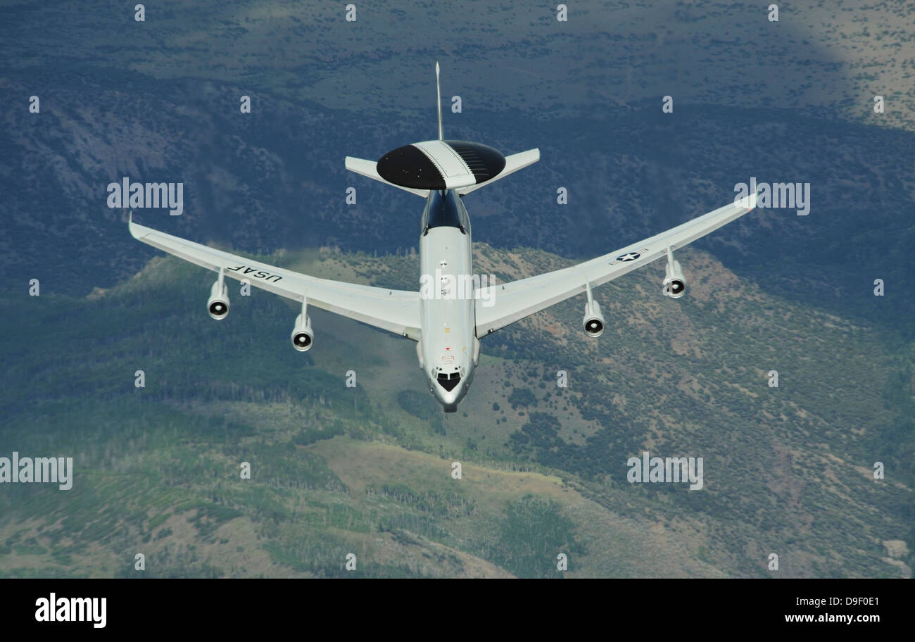 Un U.S. Air Force E-3 Sentry airborne warning e sistema di controllo aereo. Foto Stock