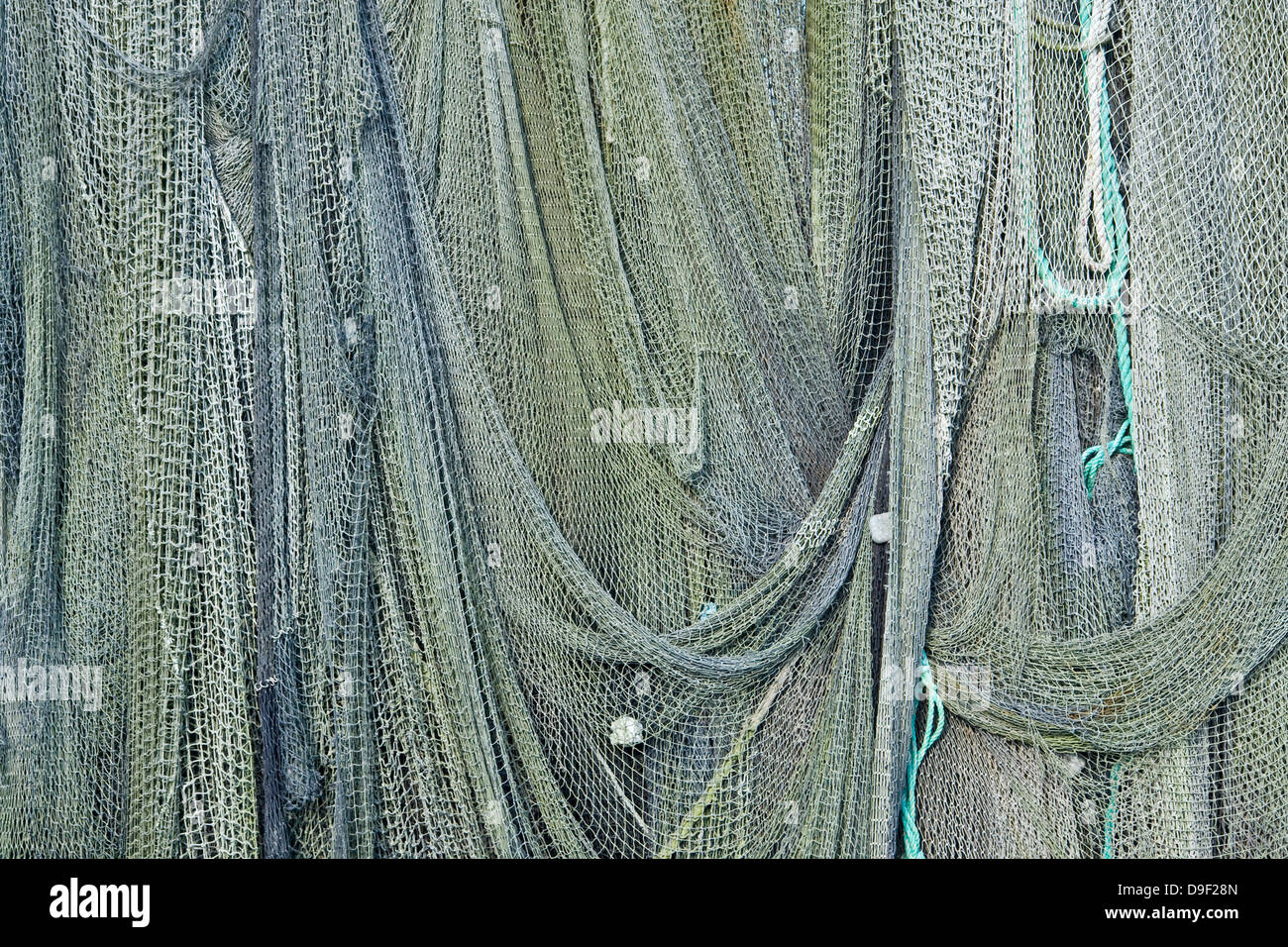 Le reti da pesca nel porto di pesca, pesca di net nel porto di pesca Foto Stock