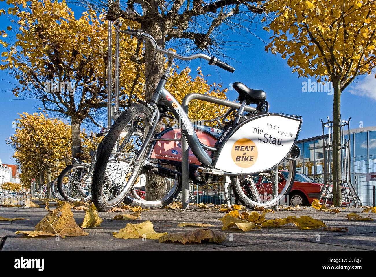 Noleggio biciclette in Travemuende, noleggio di biciclette in Travem?nde Foto Stock