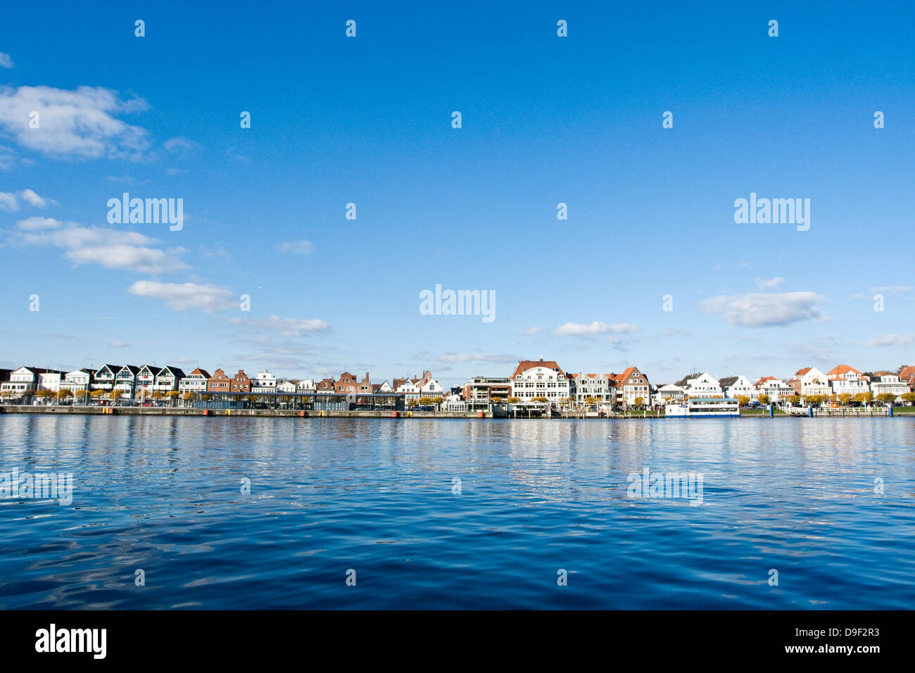 Panorama del Porto di Travemuende, panorama dal porto di Travem?nde Foto Stock
