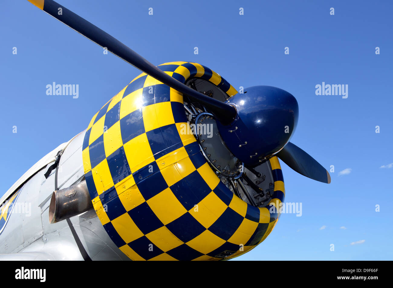 Vista ravvicinata della elica su un A-6F texano aeromobili. Foto Stock