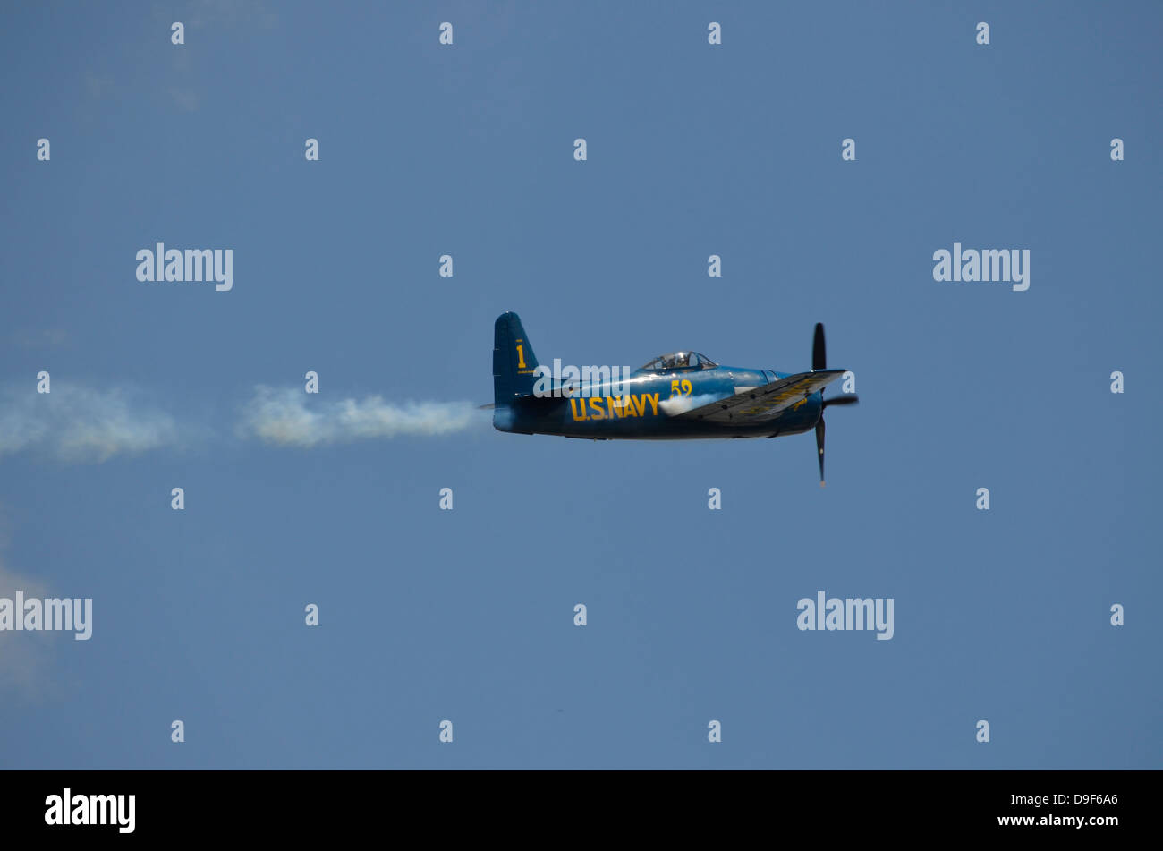 Un Grumman F8F Bearcat in volo vicino a Lakeland, Florida. Foto Stock