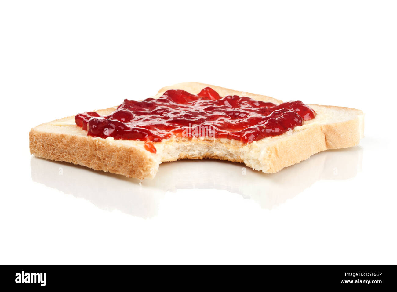 Toast con un fresco e confettura di fragole, toast con un fresco e confettura di fragole Foto Stock