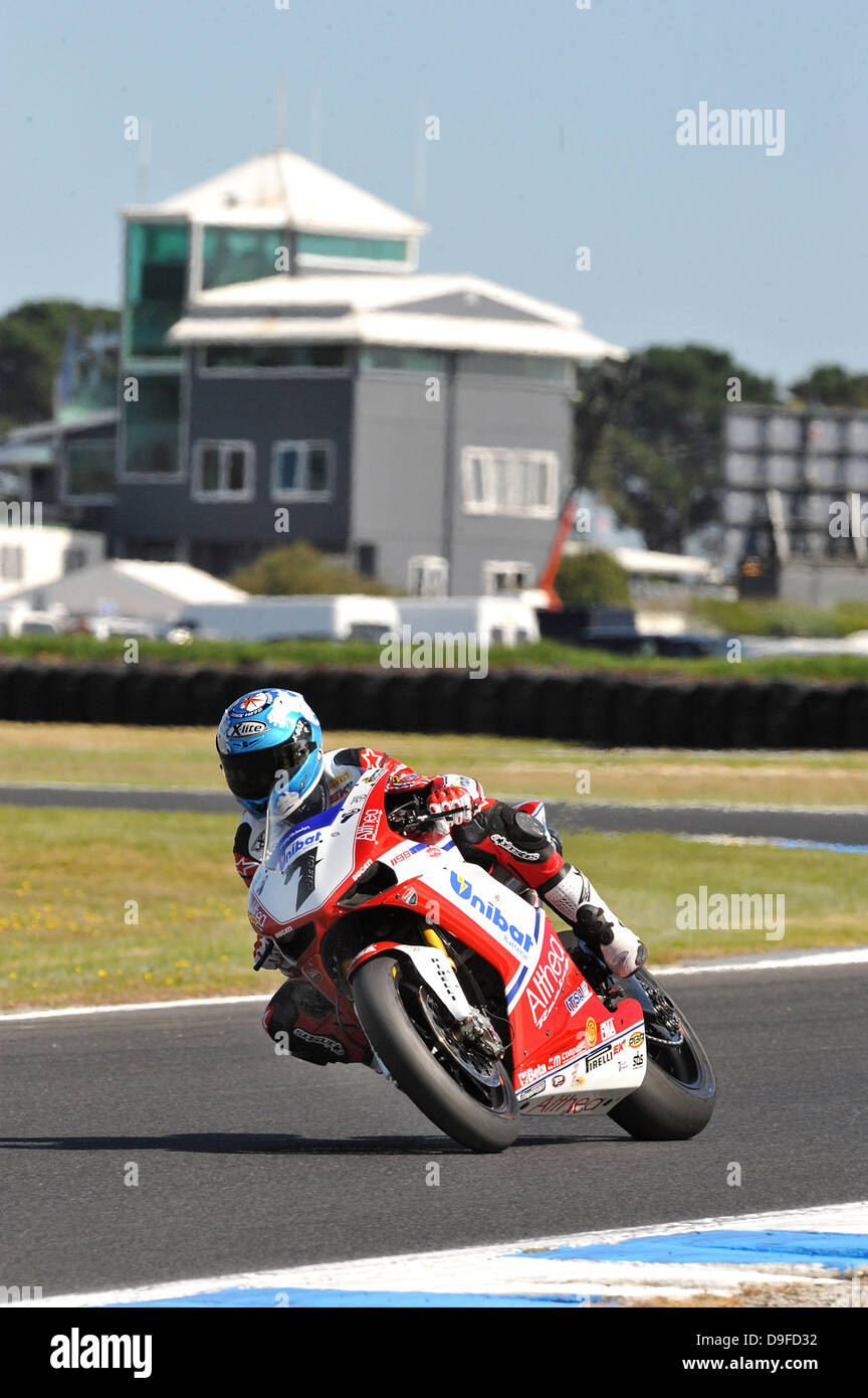 Carlos Checa Superbike World Championship gara di Phillip Island in Australia - 27.02.11 Foto Stock
