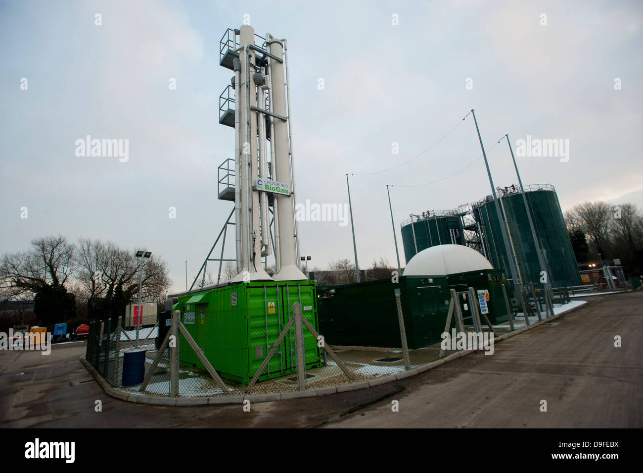 Poo-Power: il primo del Regno Unito, il bio-metano per impianto di griglia e uno dei due nel paese. La Thames Water progetto pilota , Didcot UK aperto Foto Stock
