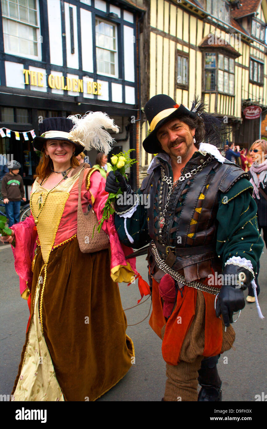 Shakespeare compleanno annuale parata, Stratford upon Avon, Warwickshire, Inghilterra, Regno Unito Foto Stock