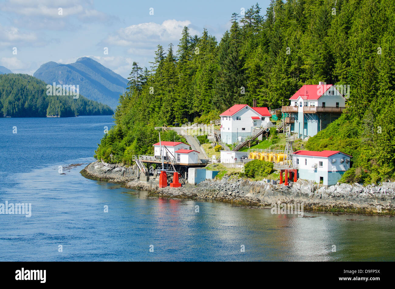 Barca Bluff Lightstation, all'interno del passaggio, British Columbia, Canada Foto Stock