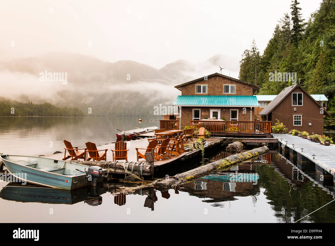 Grande Orso Lodge, grande orso nella foresta pluviale, British Columbia, Canada Foto Stock