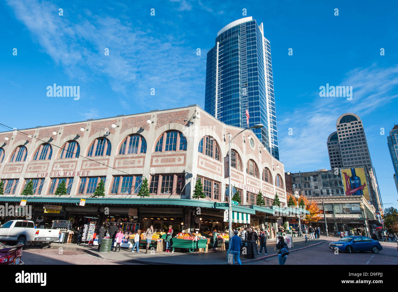 Pikes Place Market, Seattle, nello Stato di Washington, USA Foto Stock