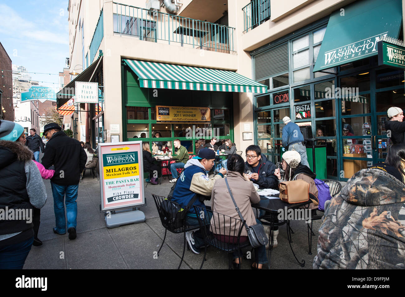 Pikes Place Market, Seattle, nello Stato di Washington, USA Foto Stock