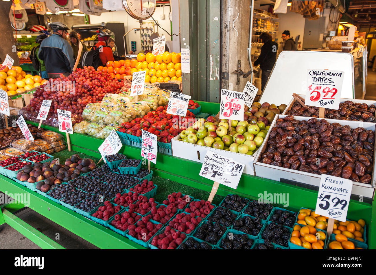 Pikes Place Market, Seattle, nello Stato di Washington, USA Foto Stock