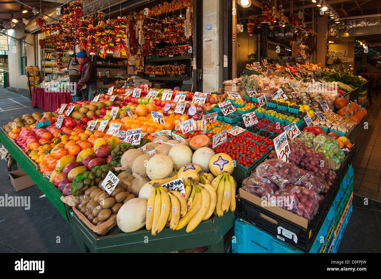 Pikes Place Market, Seattle, nello Stato di Washington, USA Foto Stock