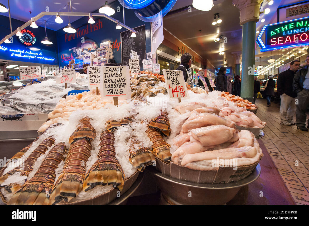 Pikes Place Market, Seattle, nello Stato di Washington, USA Foto Stock