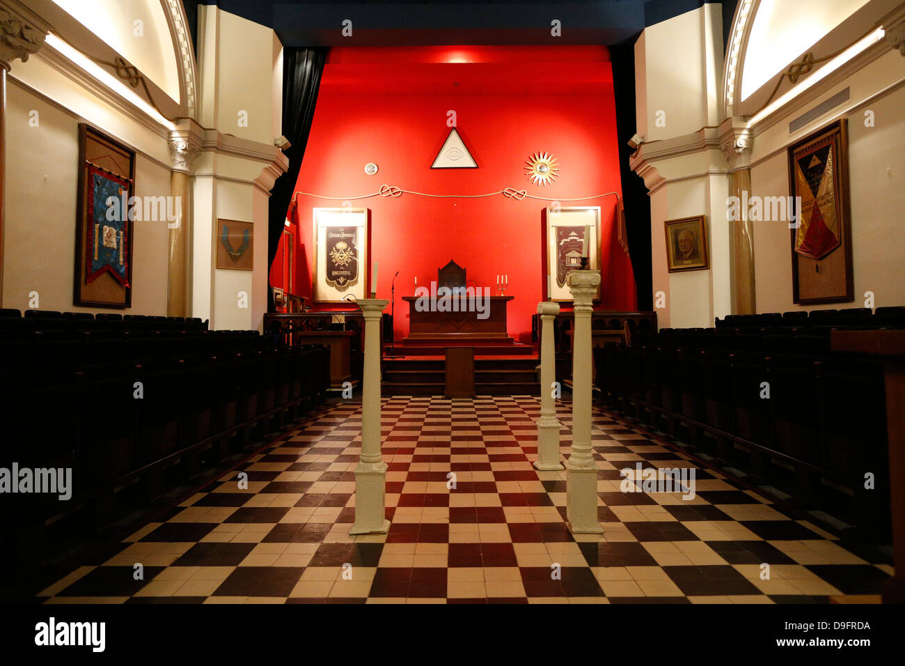 Il Franklin Delano Roosevelt masonic lodge in camera il Grande Loge de France, Parigi, Francia Foto Stock