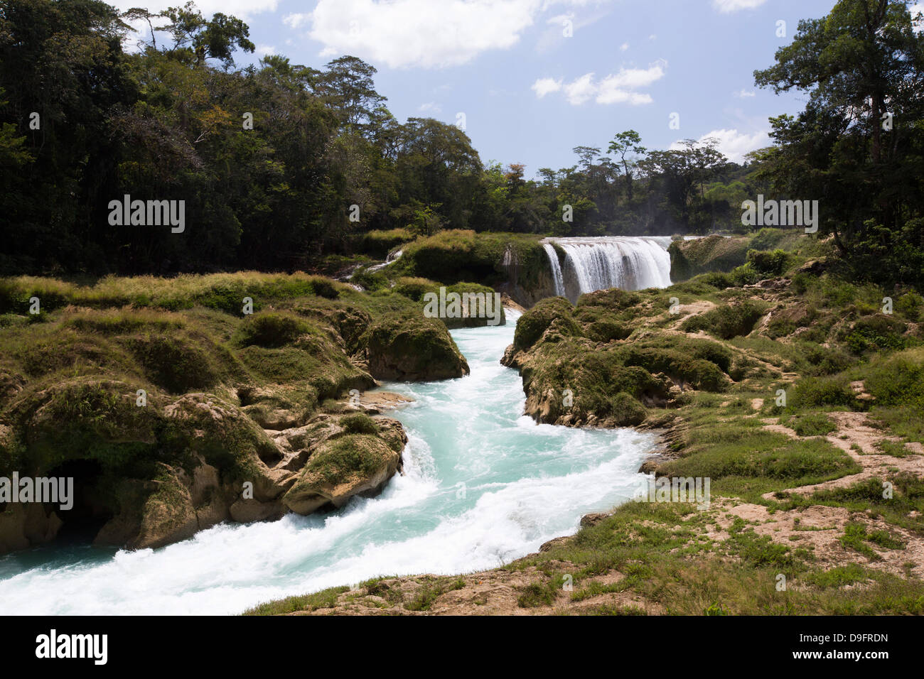 Rio Santo Domingo, Centro Ecoturistico Las Nubes, Chiapas, Messico Foto Stock