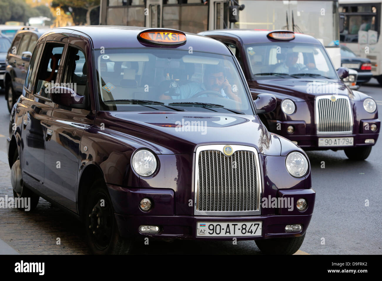 I taxi di Baku, Azerbaijan, in Asia centrale Foto Stock
