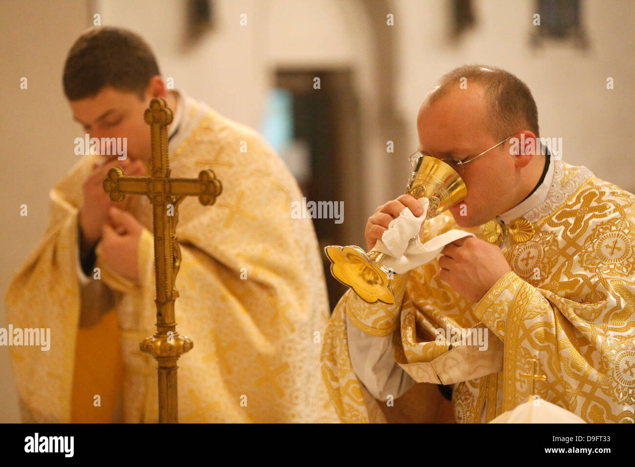 Massa ortodossa, St. Jean Chrysotome liturgia, Villemomble, Seine-St. Denis, Francia Foto Stock