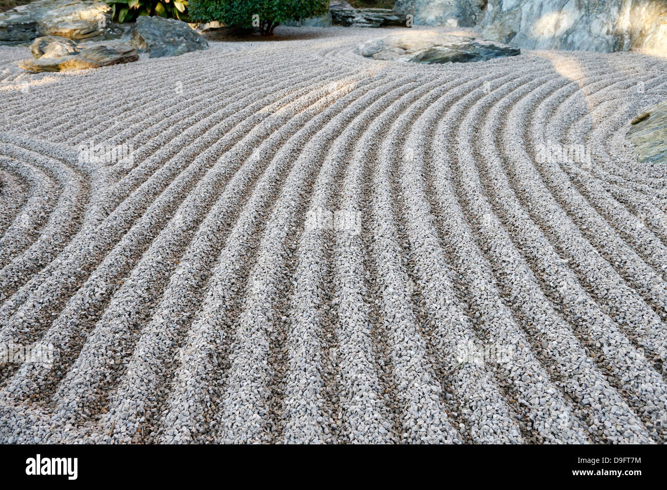 Paesaggio secco di un giardino giapponese, il Principato di Monaco Foto Stock