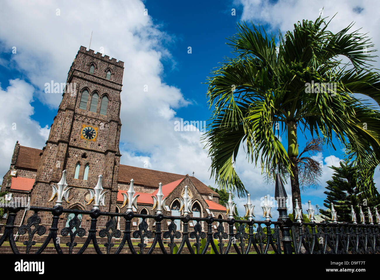 St Johns chiesa anglicana in Basseterre, Saint Kitts, St.Kitts e Nevis, Isole Sottovento, West Indies, dei Caraibi Foto Stock