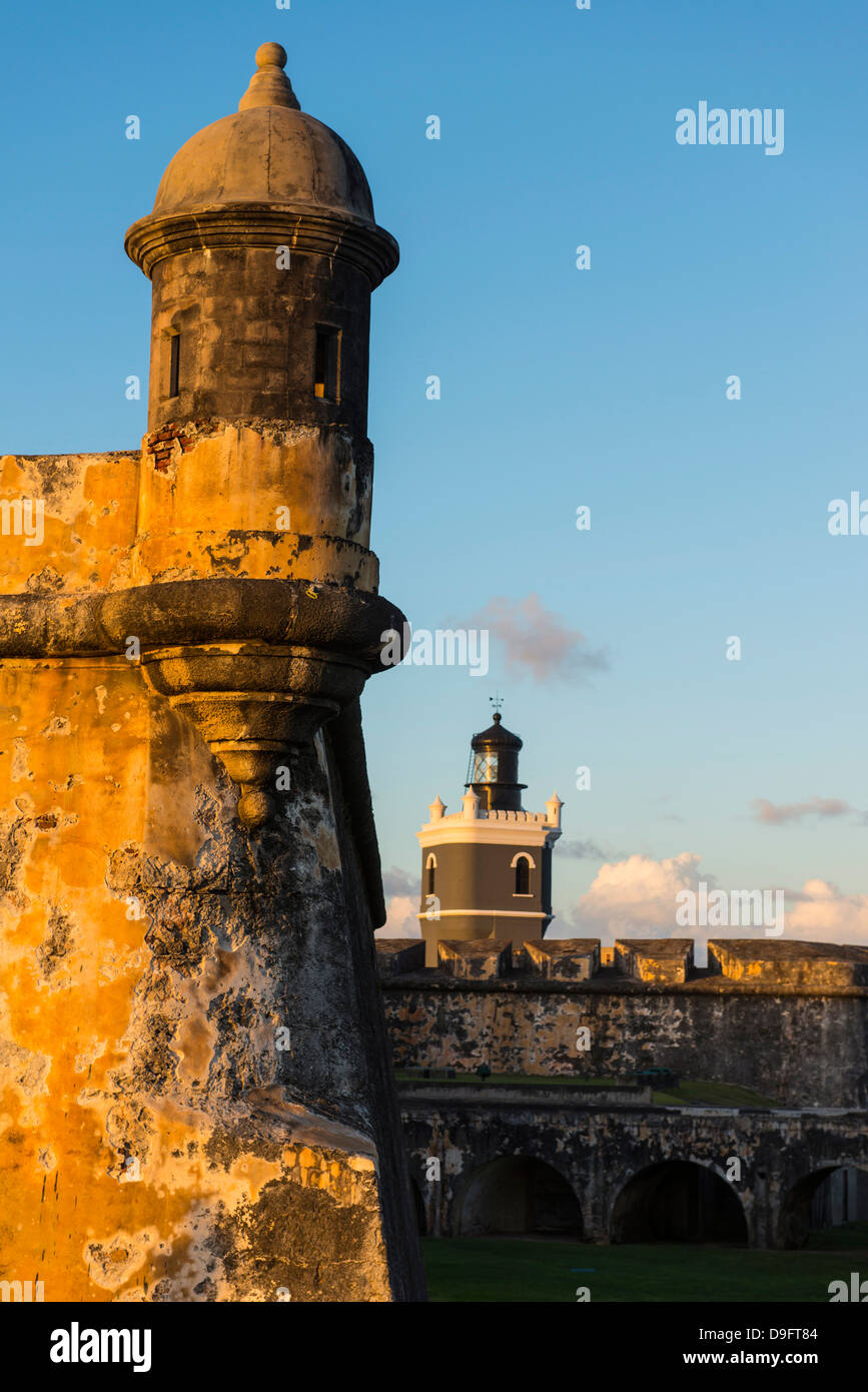 San Felipe del Morro Castle, Sito Patrimonio Mondiale dell'UNESCO, San Juan Historic Site, Puerto Rico e dei Caraibi Foto Stock