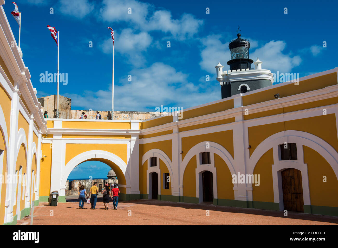 Castello San Felipe del Morro, Sito Patrimonio Mondiale dell'UNESCO, San Juan, Puerto Rico, West Indies, dei Caraibi Foto Stock