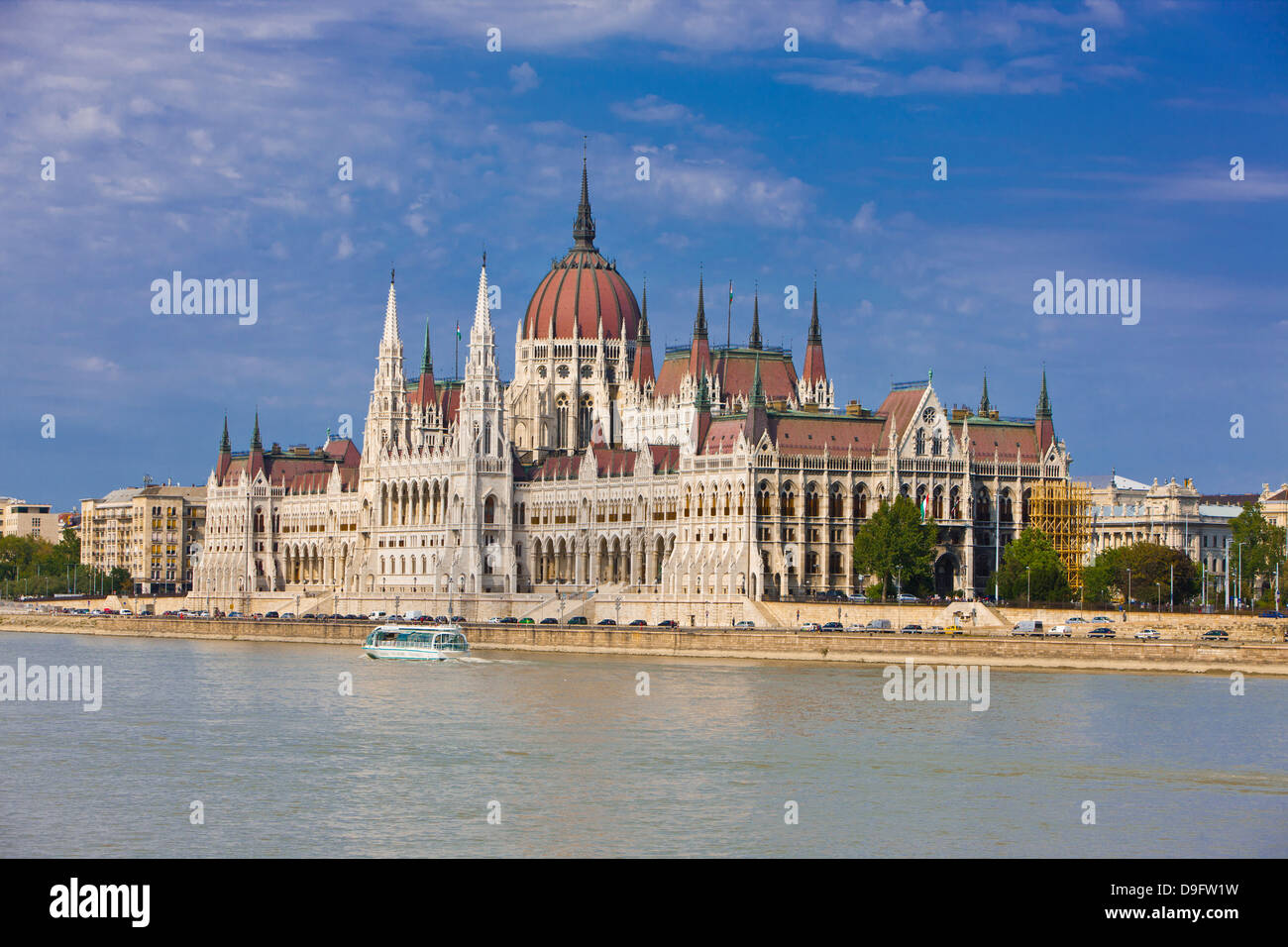 Il Parlamento sulle rive del fiume Danubio, Budapest, Ungheria Foto Stock