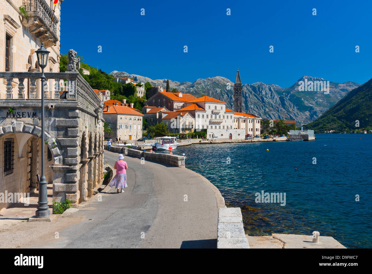 Perast e della Baia di Kotor, Sito Patrimonio Mondiale dell'UNESCO, Montenegro Foto Stock