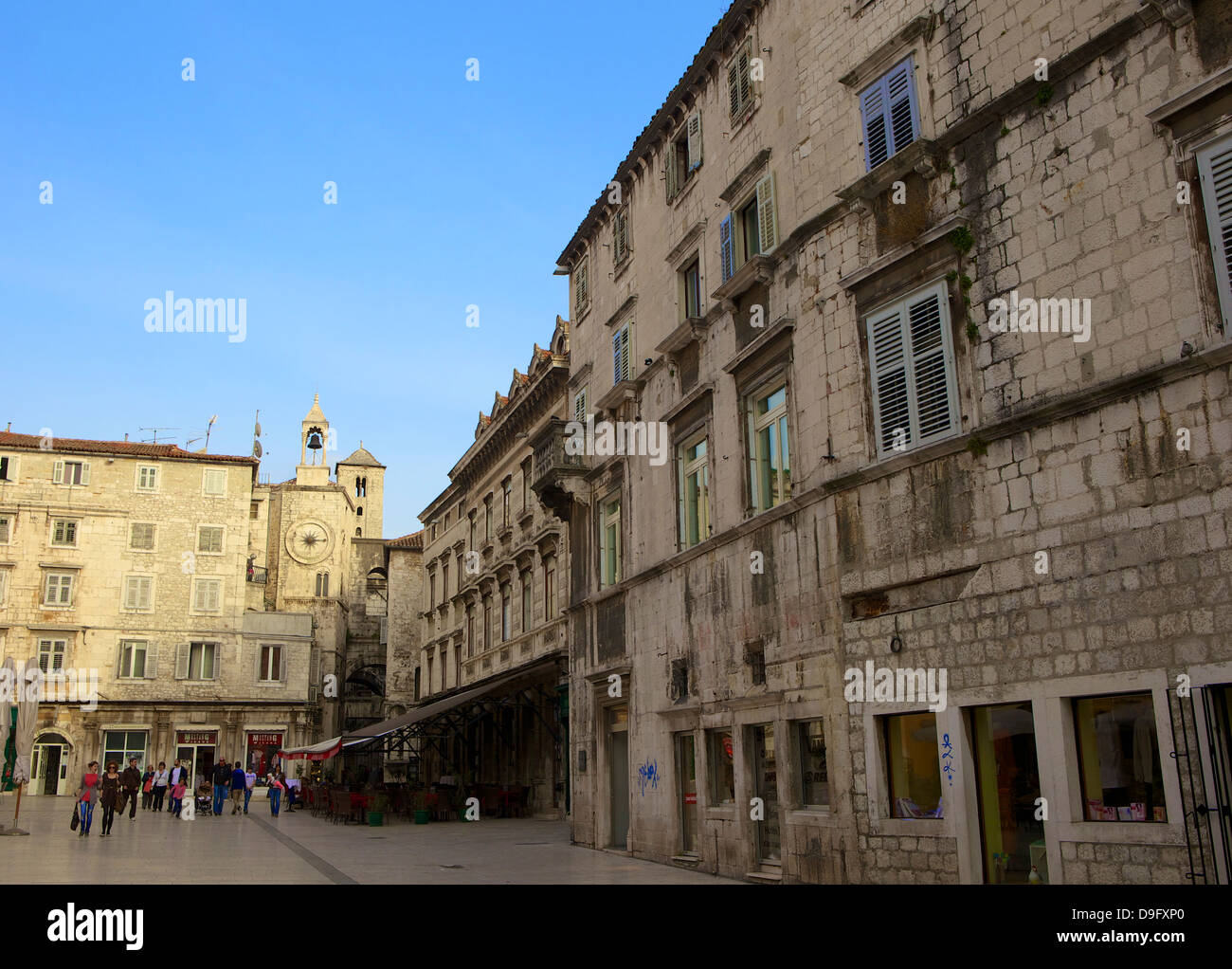 Piazza del Popolo (Pjaca) (Narodni trg), Old Town, Split, Dalmazia, Croazia Foto Stock