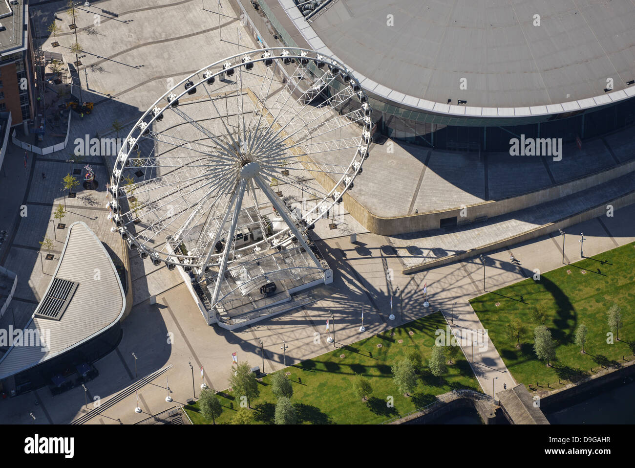 Fotografia aerea di Liverpool Docks ruota panoramica Ferris Foto Stock