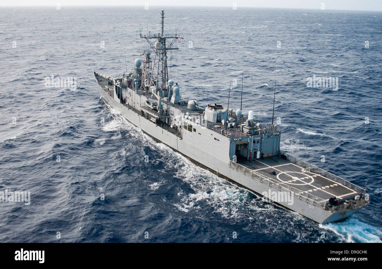 Il guidato-missile fregata USS Reuben James. Foto Stock