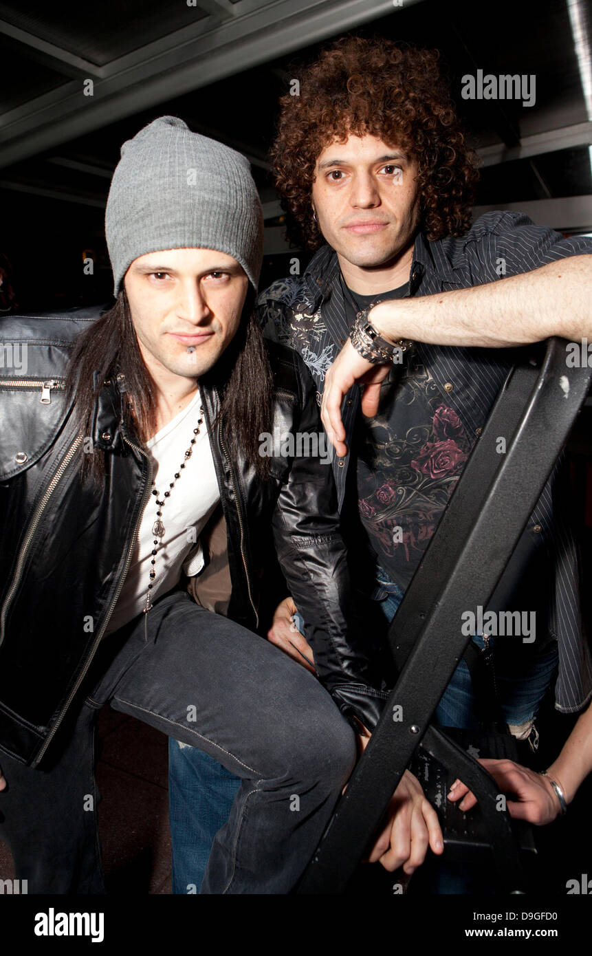 David Z e Paulie Z (Rock Band Z02 & IFC's ZRock) Malan Breton AW 2011 Homme Encore Fashion Show all'Hilton Hotel tetto a New York City, Stati Uniti d'America - 15.03.11 Foto Stock