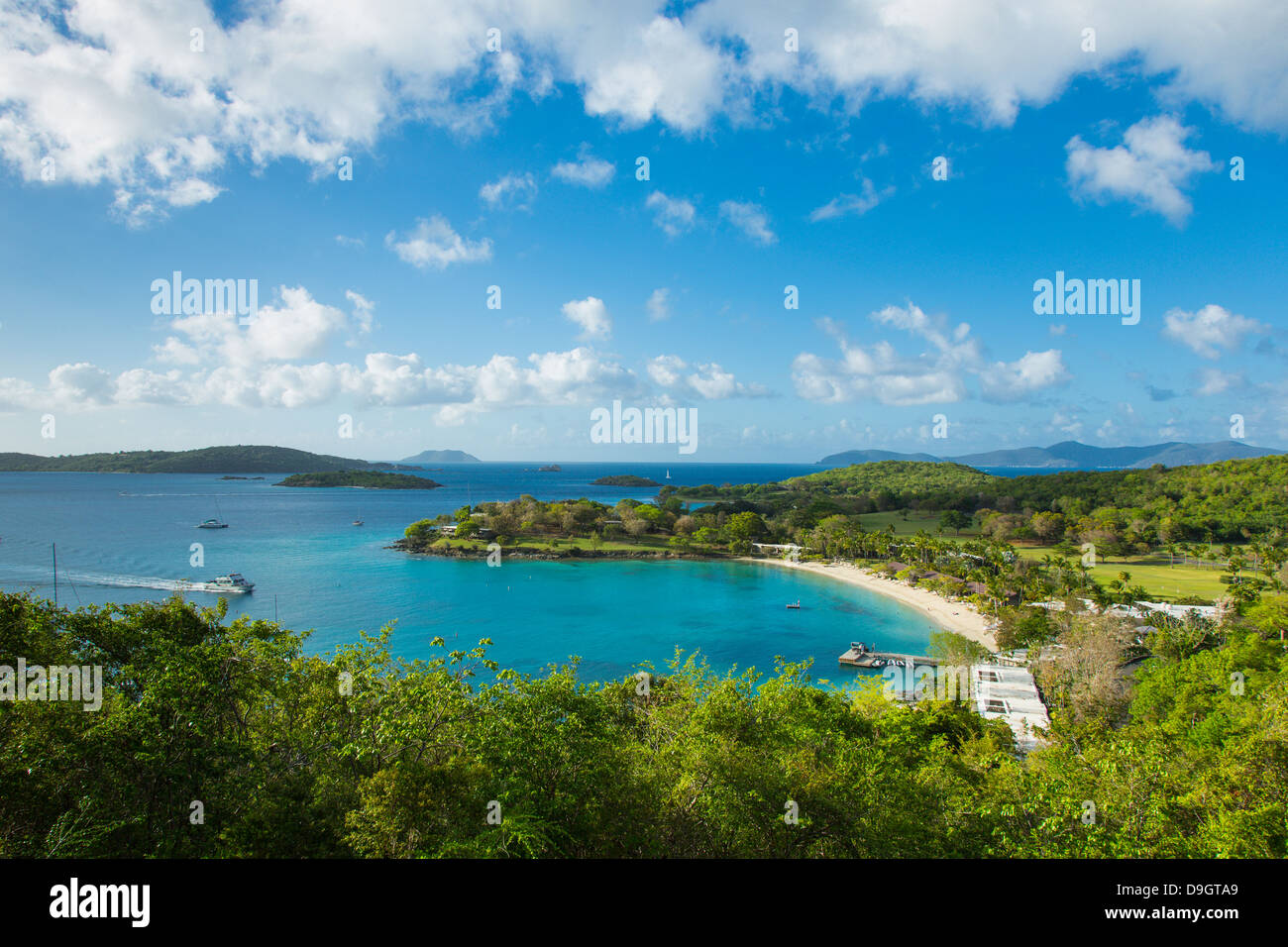 Caneel Bay sull'isola caraibica di San Giovanni nelle Isole Vergini Americane Foto Stock