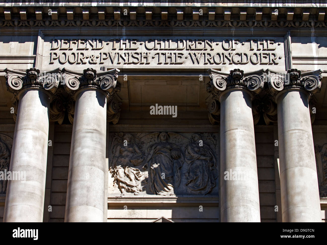 Dettagli esterni di Old Bailey a Londra. Foto Stock