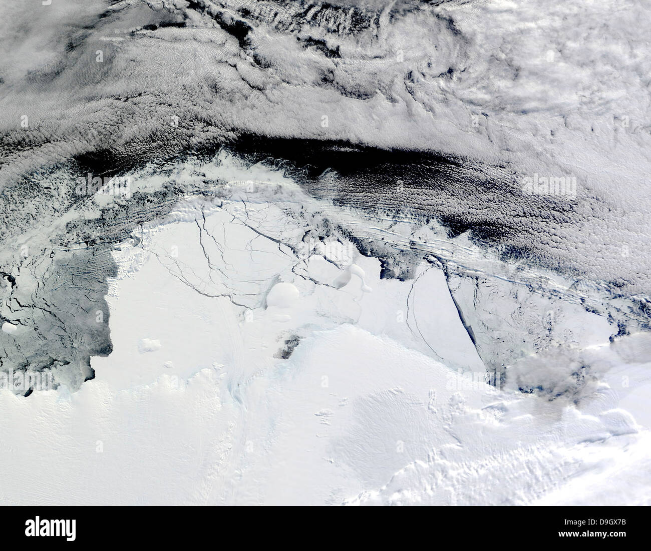 Marzo 31, 2010 - Shackleton Ice Shelf, Antartide. Foto Stock