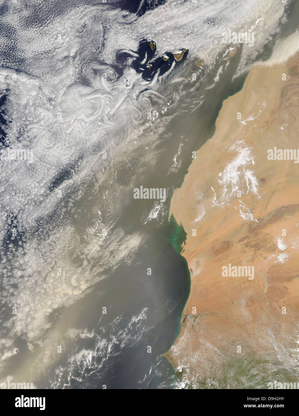 8 luglio 2010 - tempesta di polvere off Africa Occidentale. Foto Stock