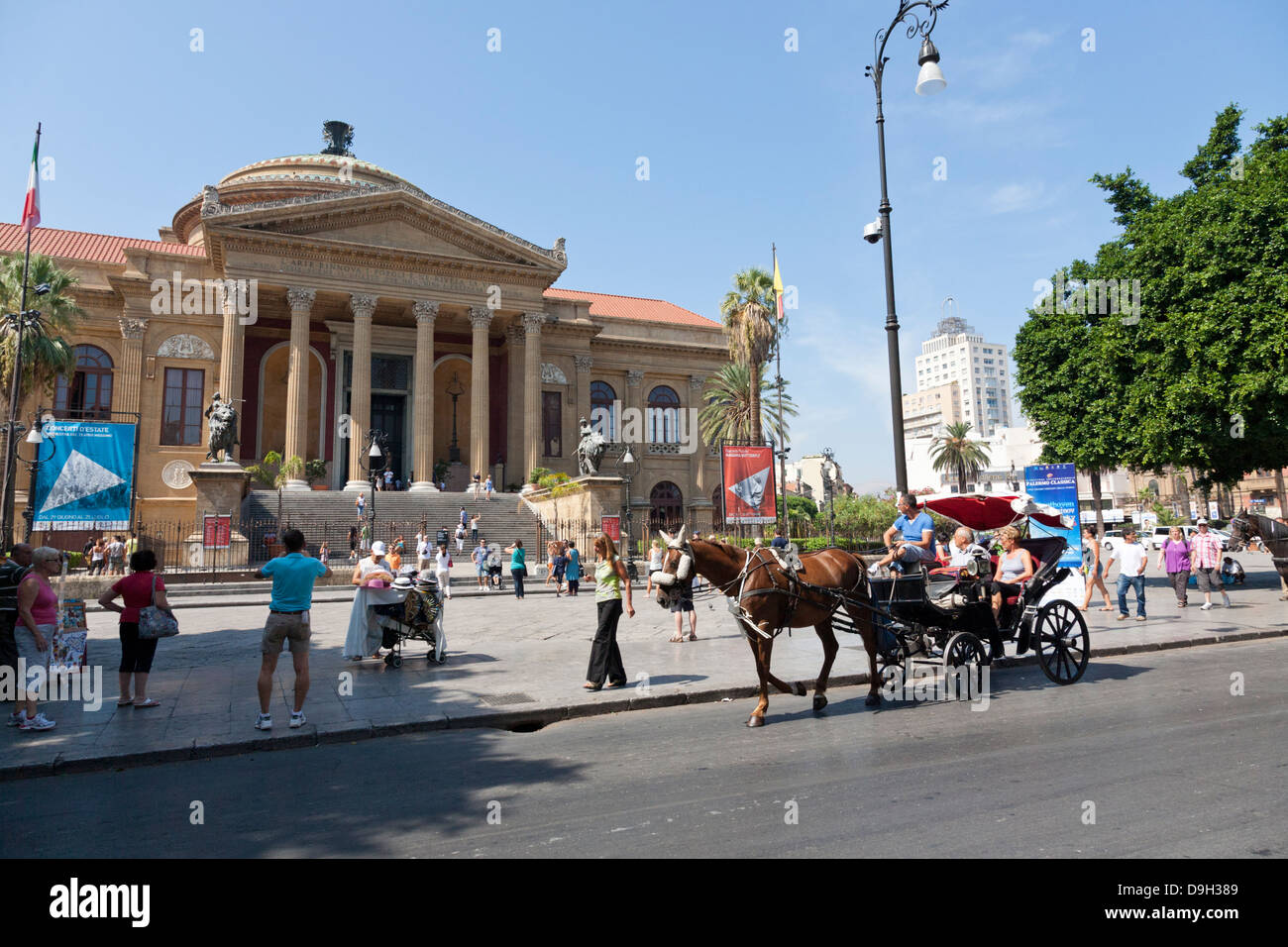 Teatro Massimo, Opera House, Palermo, Sicilia, Italia Foto Stock