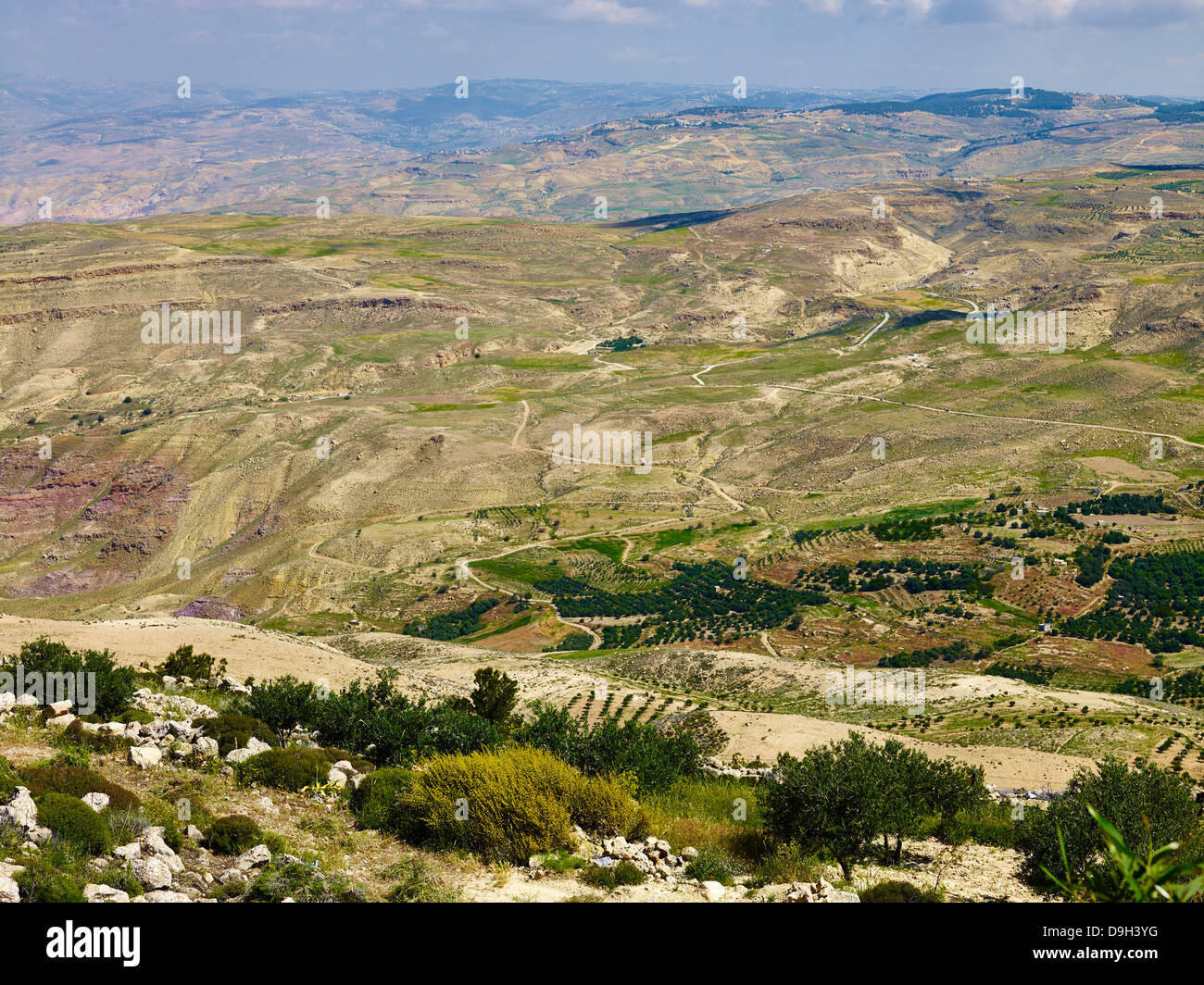 Paesaggio di Monte Nebo, Giordania, Medio Oriente Foto Stock