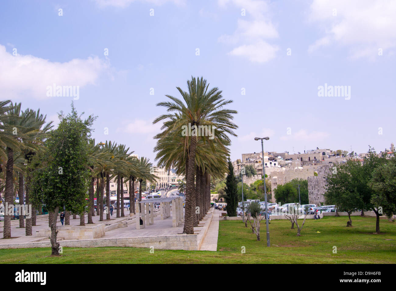 Vista delle strade di Gerusalemme in Israele Foto Stock