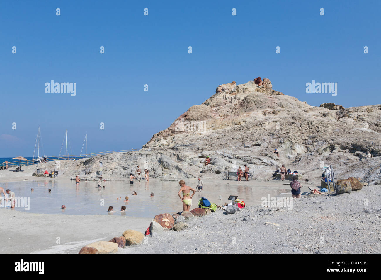 Fanghi e bagni di fango, Vulcano, Isole Eolie, Italia Foto Stock