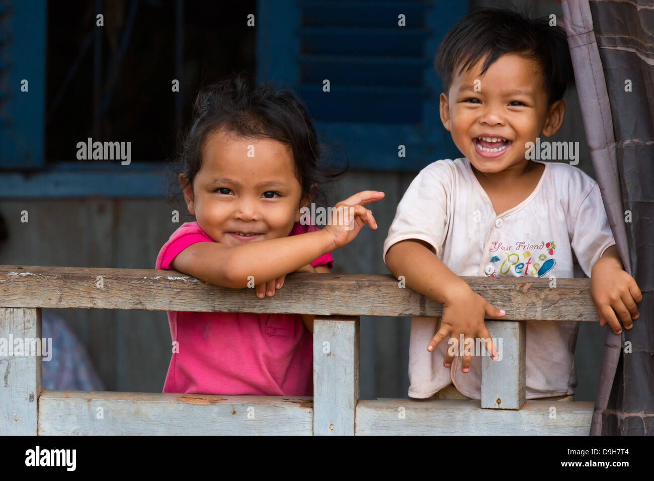 I bambini nella provincia di Kampot, Cambogia Foto Stock